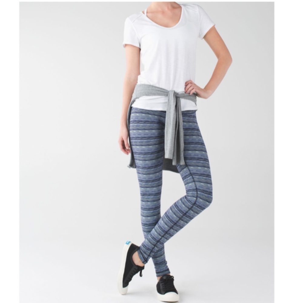 LULULEMON Wunder Under Pant III Space Dye Twist Sapphire Blue Size 4